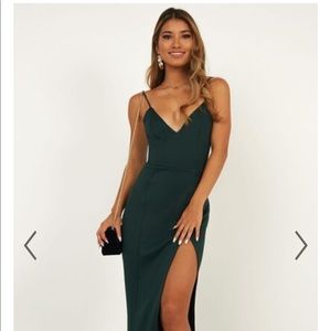 Showpo Dare to Dream Maxi Dress in Emerald